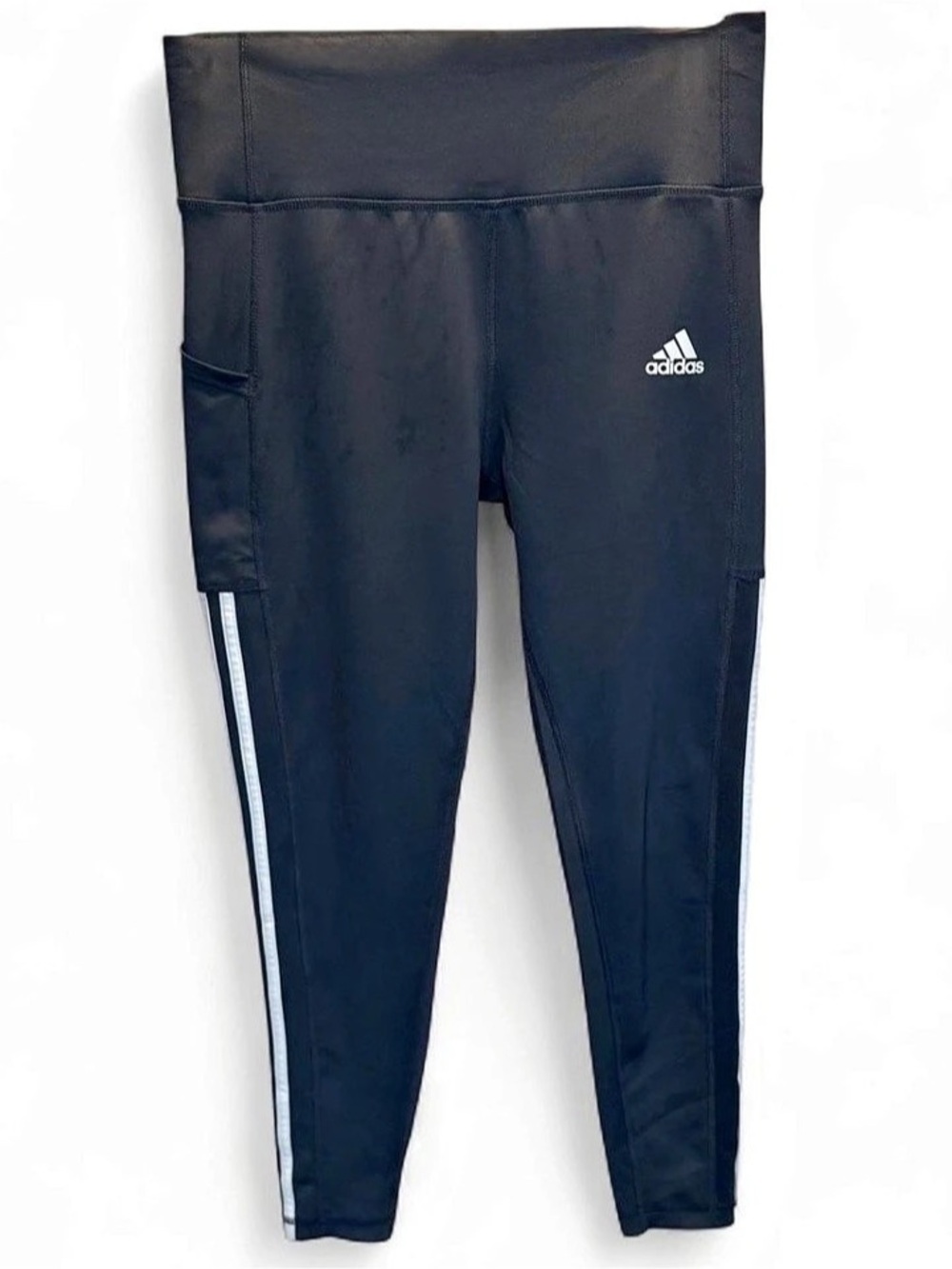 adidas AEROREADY 3-Stripes Side Pocket Leggings Black & White Large